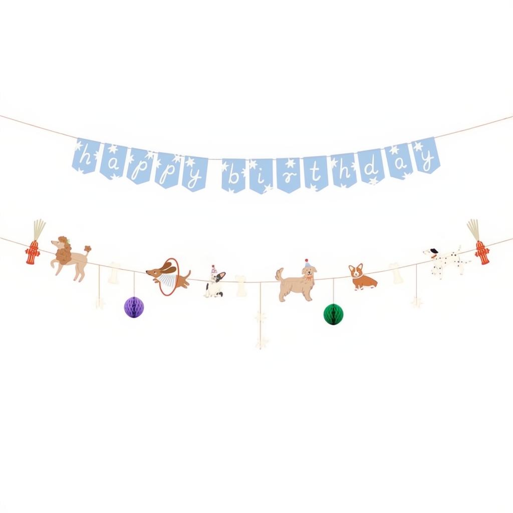 Banner Happy Birthday Hunde, 210 cm PartyDeco 1