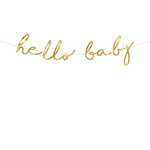 Banner Little Star - Hallo Baby, gold, 18x70cm PartyDeco 1