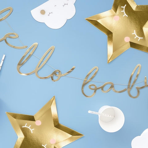 Banner Little Star - Hallo Baby, gold, 18x70cm PartyDeco 2