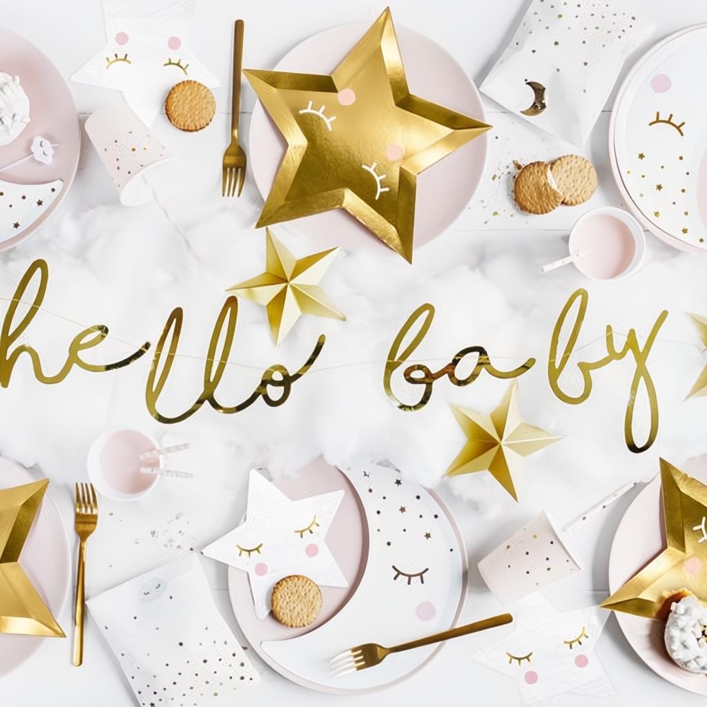 Banner Little Star - Hallo Baby, gold, 18x70cm PartyDeco 3