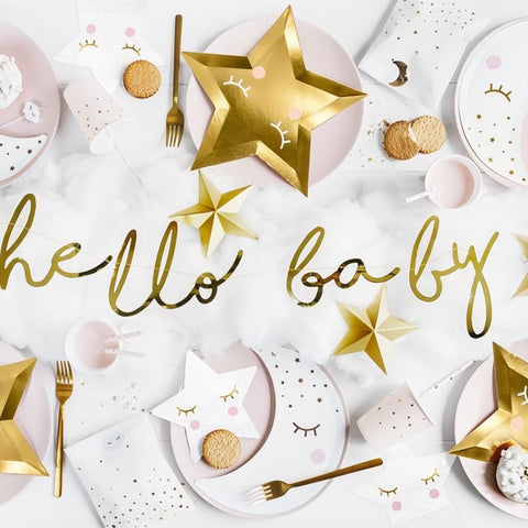 Banner Little Star - Hallo Baby, gold, 18x70cm PartyDeco 3