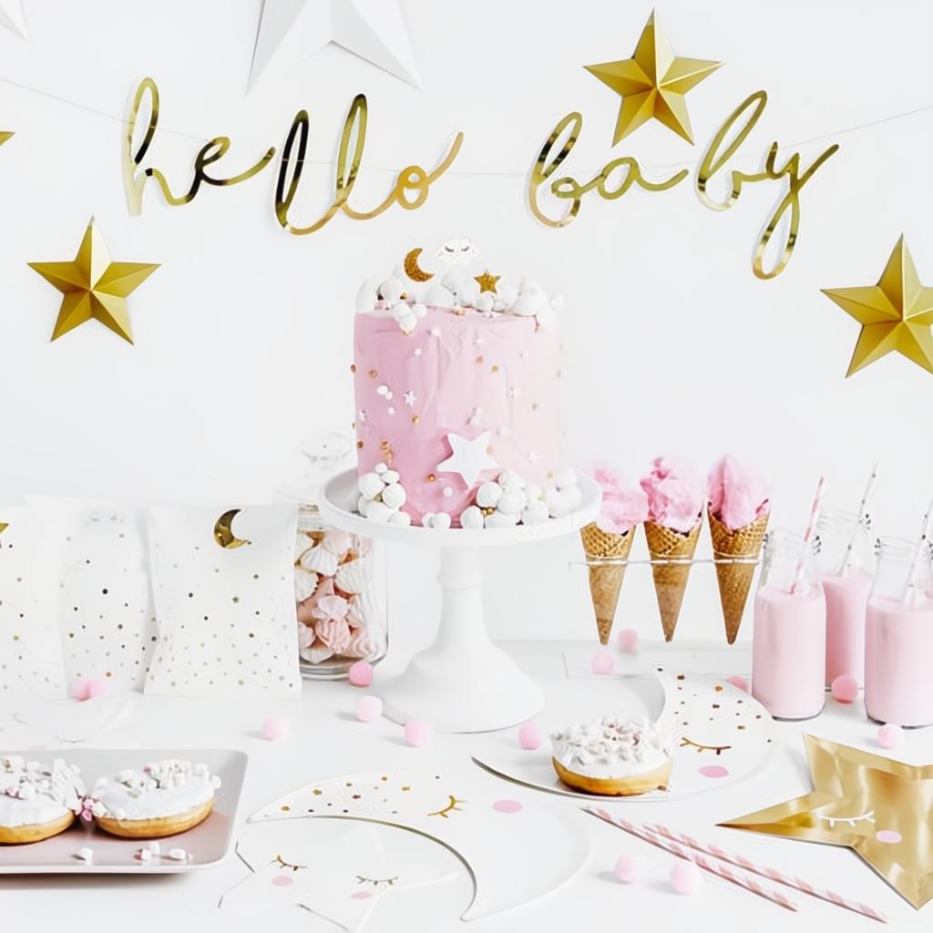 Banner Little Star - Hallo Baby, gold, 18x70cm PartyDeco 4