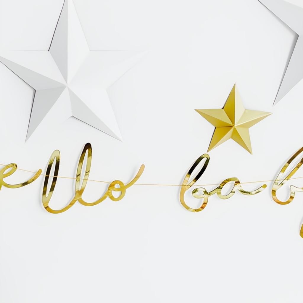 Banner Little Star - Hallo Baby, gold, 18x70cm PartyDeco 5