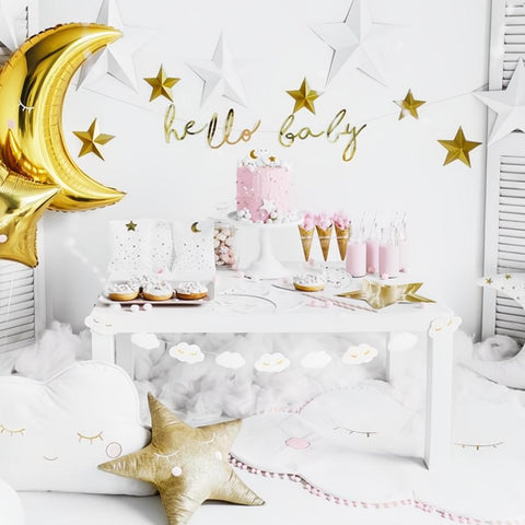 Banner Little Star - Hallo Baby, gold, 18x70cm PartyDeco 6