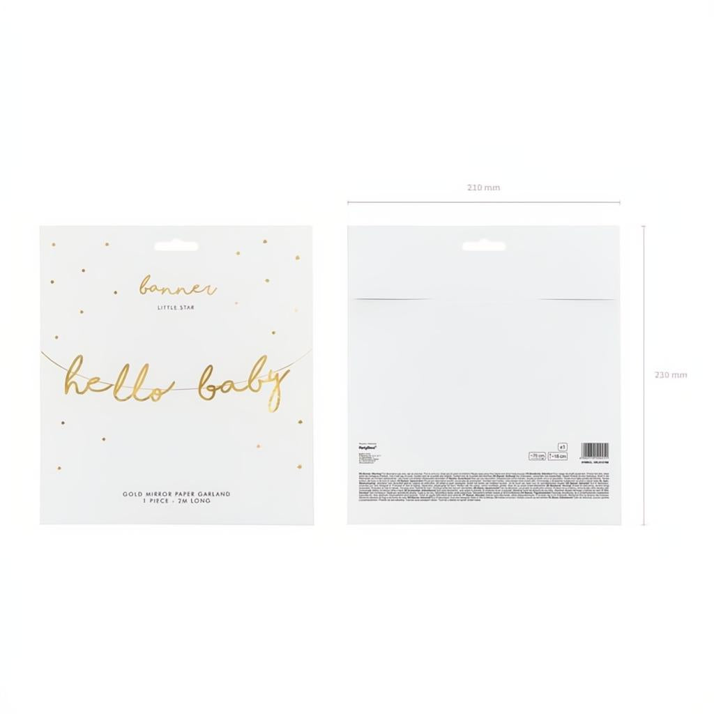 Banner Little Star - Hallo Baby, gold, 18x70cm PartyDeco 8
