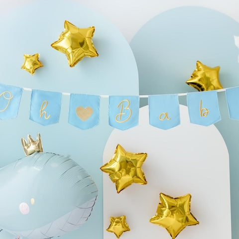 Banner Oh Baby mit Quasten, 2.5 m, himmelblau PartyDeco 3
