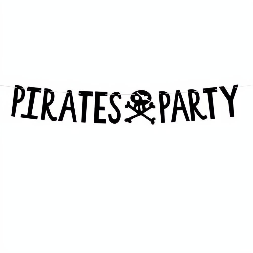 Banner Piraten - Pirates Party, schwarz, 14x100cm PartyDeco 1