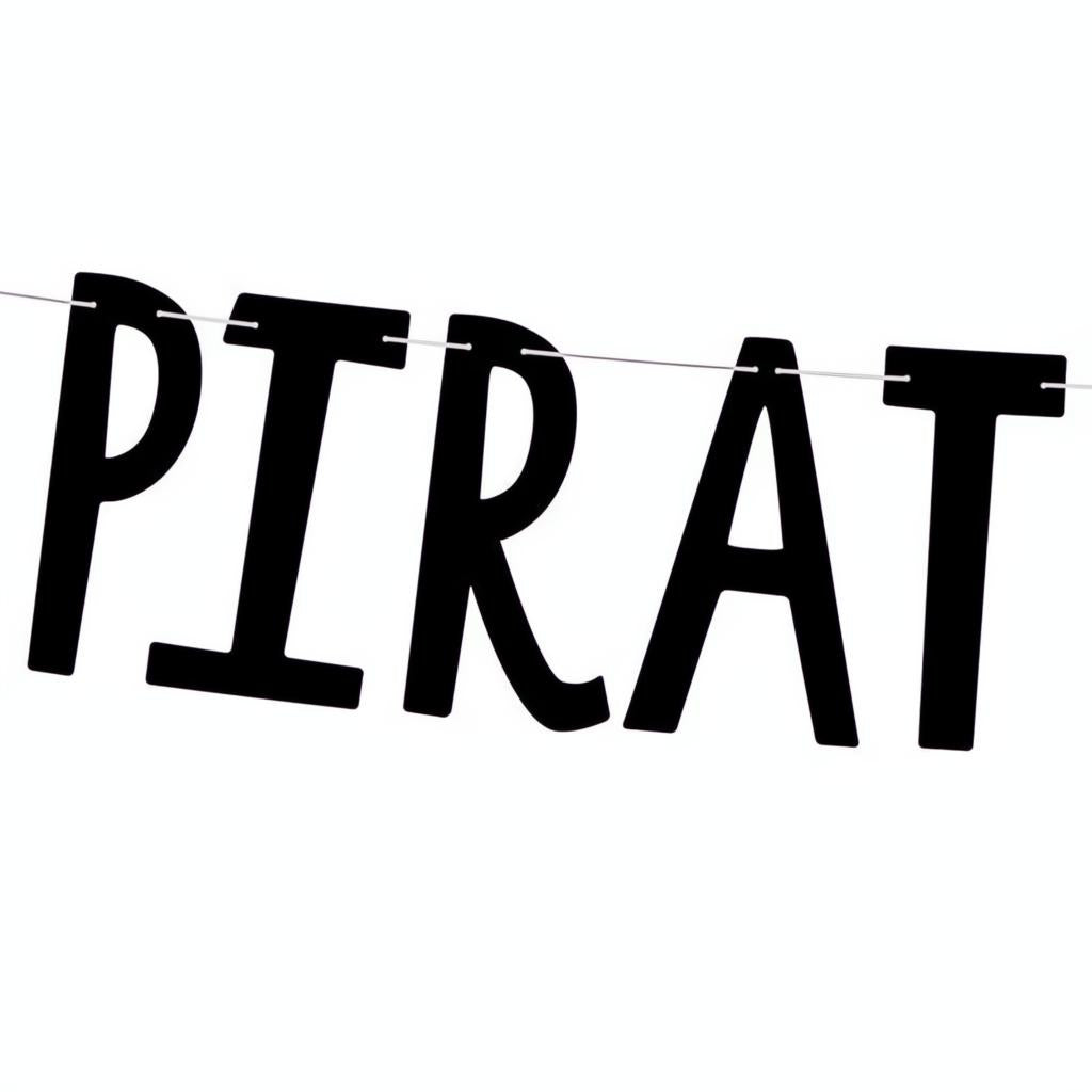 Banner Piraten - Pirates Party, schwarz, 14x100cm PartyDeco 2