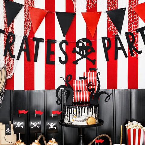 Banner Piraten - Pirates Party, schwarz, 14x100cm PartyDeco 3