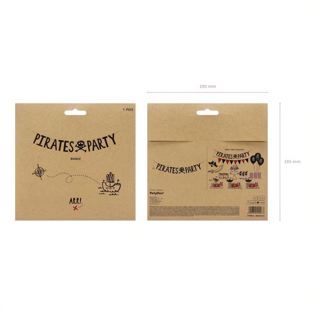 Banner Piraten - Pirates Party, schwarz, 14x100cm PartyDeco 5