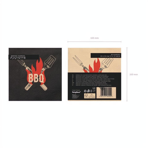 BBQ Servietten, 33x33 cm PartyDeco 7