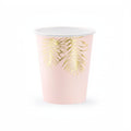 Becher Blätter, hellrosa, 220ml PartyDeco 1