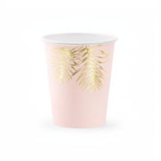 Becher Blätter, hellrosa, 220ml PartyDeco 1