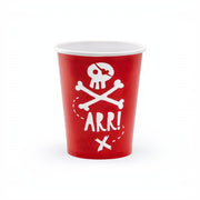 Becher Piraten, rot, 220ml PartyDeco 1