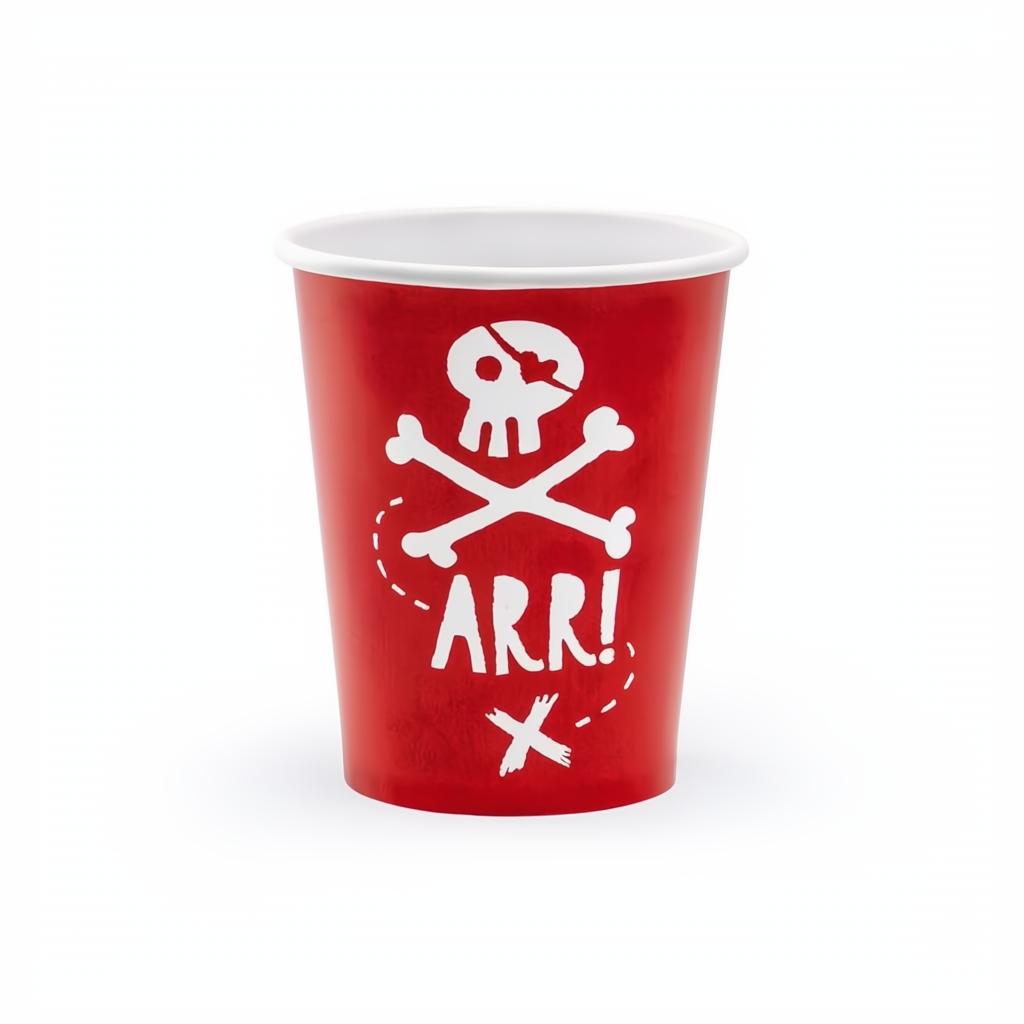 Becher Piraten, rot, 220ml PartyDeco 1