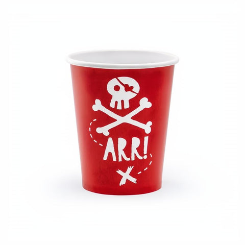 Becher Piraten, rot, 220ml PartyDeco 1