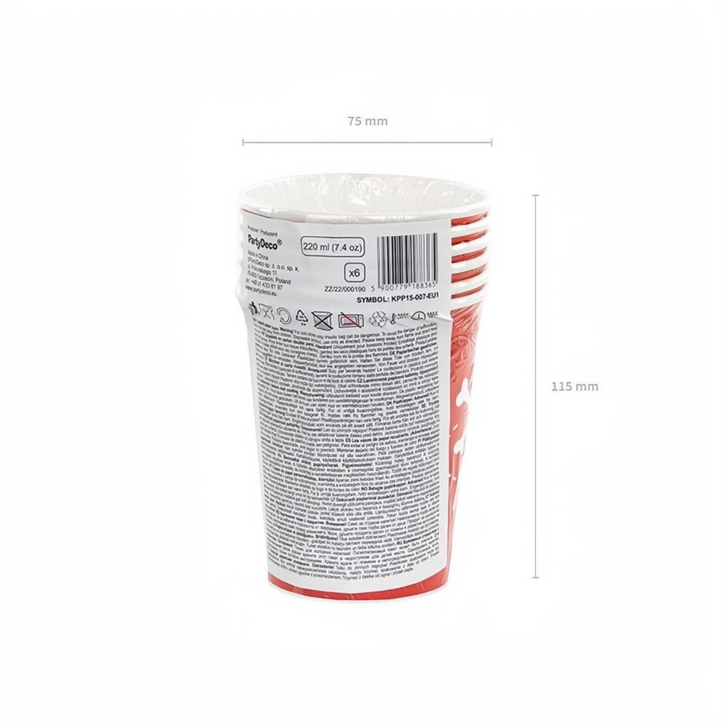 Becher Piraten, rot, 220ml PartyDeco 8