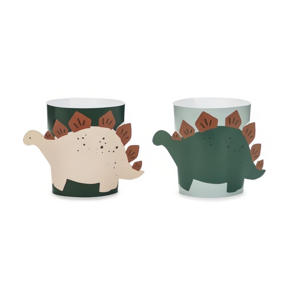Bechermanschetten Dinosaurier, Mischung PartyDeco 1