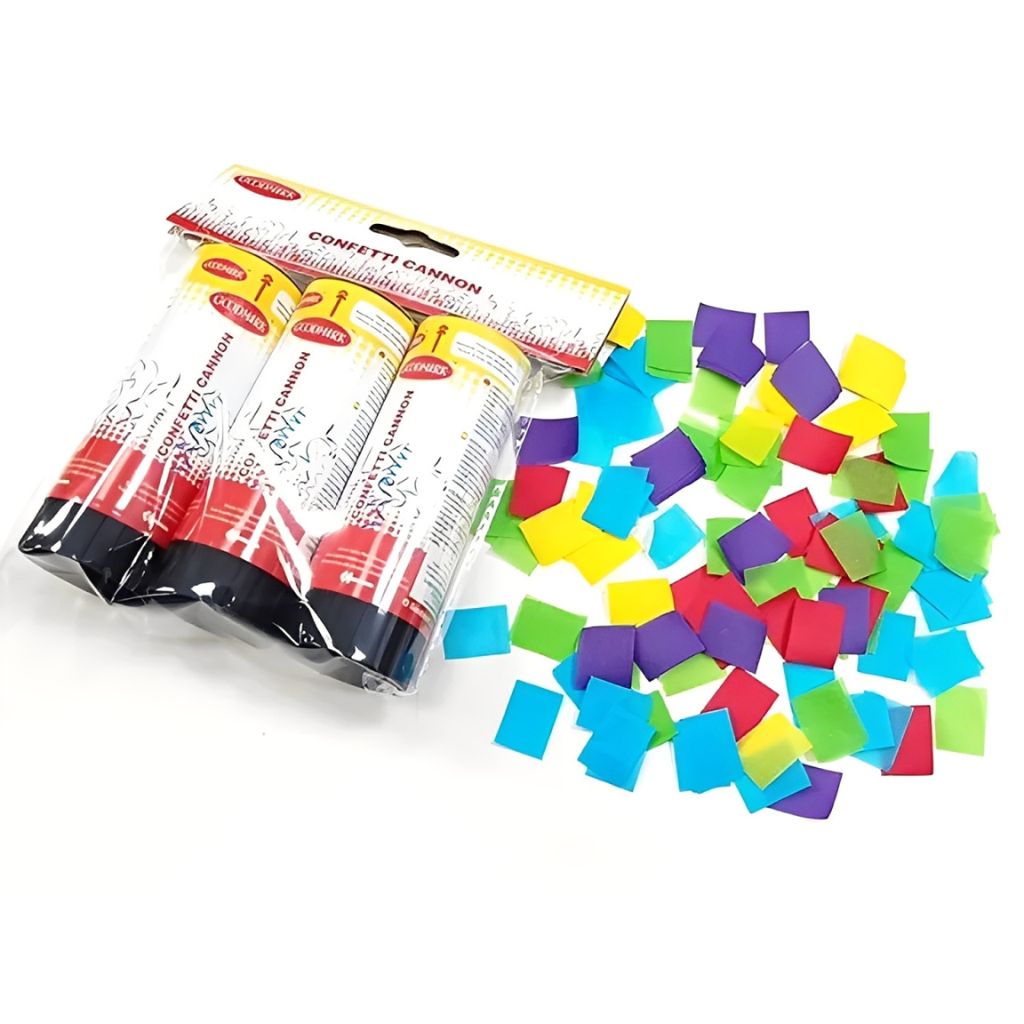 Bunte Konfetti Kanonen 3er-Pack