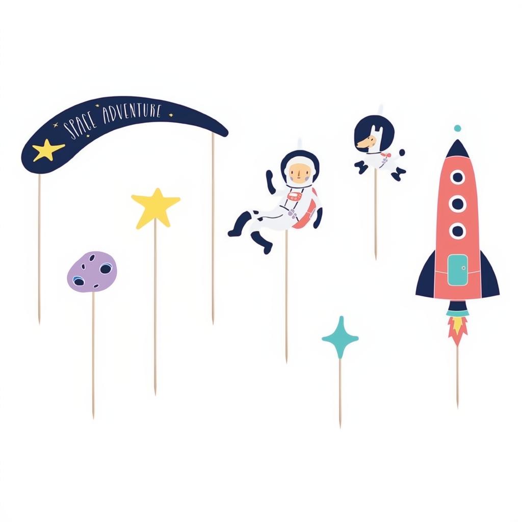 Caketopper Kosmos, 9,5-24,5cm PartyDeco 1