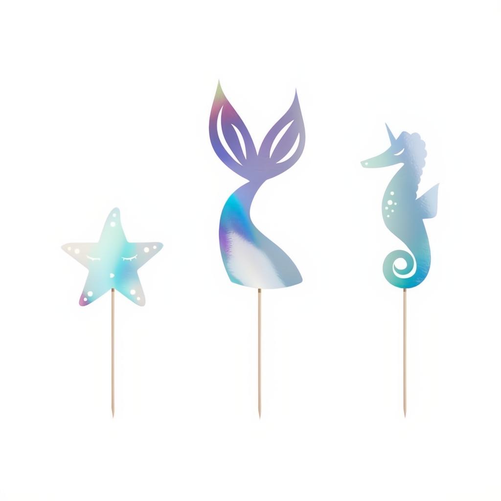 Caketopper Meerjungfrau, schillernd, 24,5cm PartyDeco 1