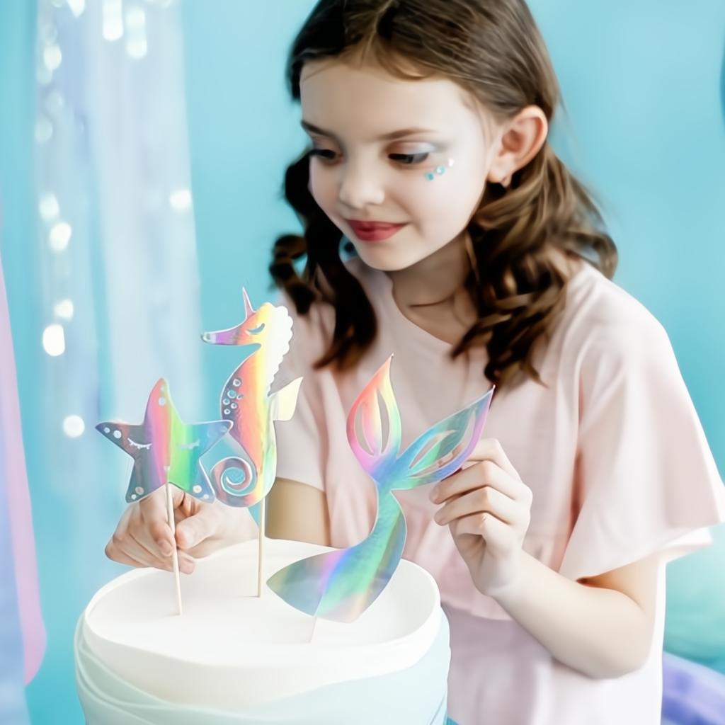 Caketopper Meerjungfrau, schillernd, 24,5cm PartyDeco 3
