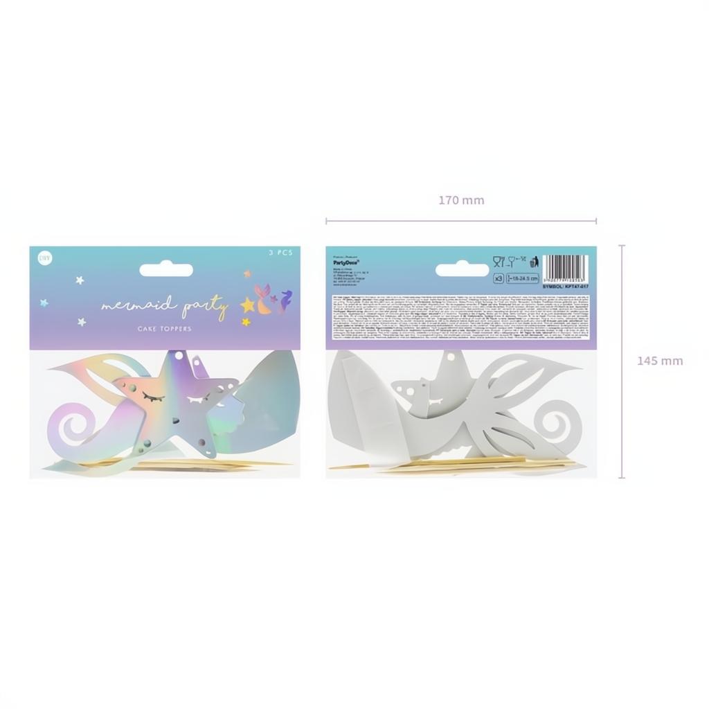 Caketopper Meerjungfrau, schillernd, 24,5cm PartyDeco 8