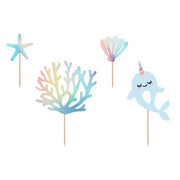 Caketopper Narwal, 10-15,5cm PartyDeco 1
