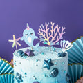 Caketopper Narwal, 10-15,5cm PartyDeco 2