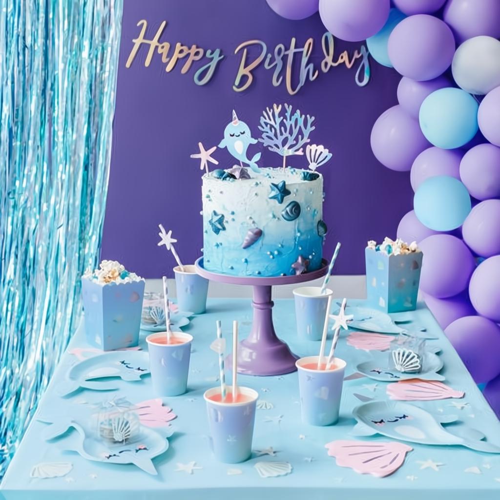 Caketopper Narwal, 10-15,5cm PartyDeco 3