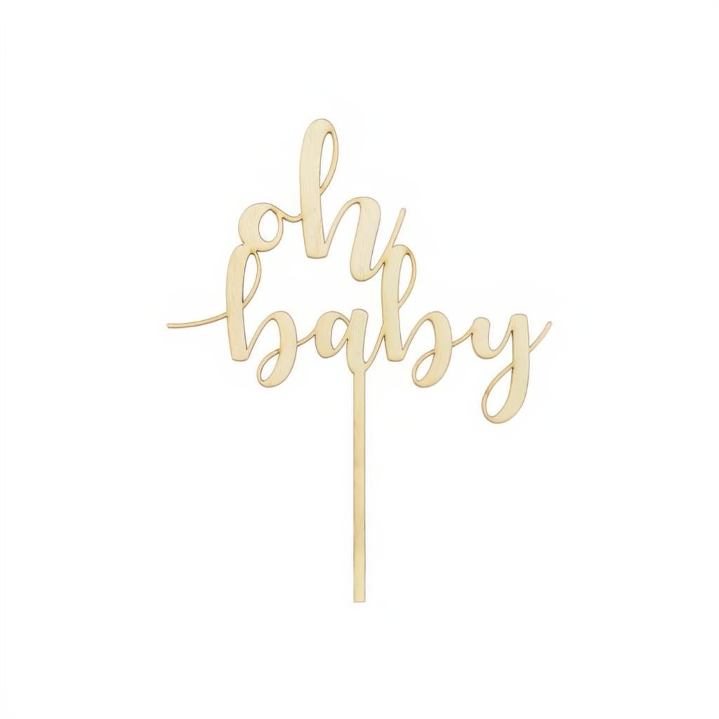 Caketopper Oh Baby, 17cm PartyDeco 1