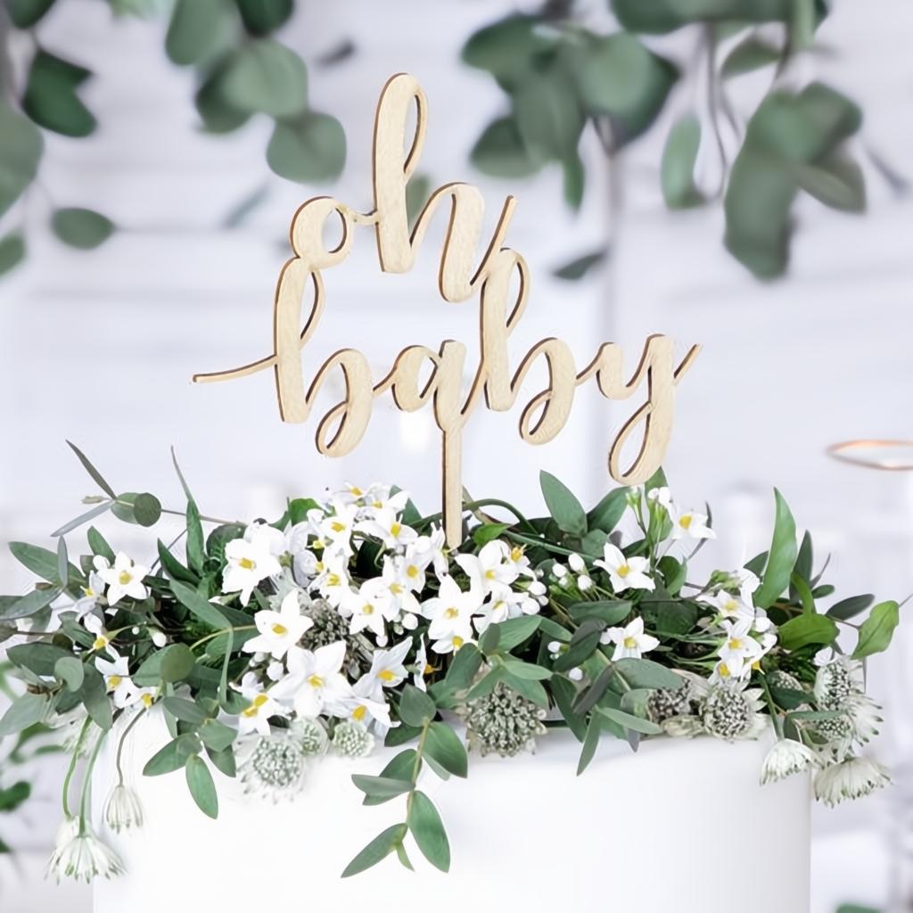 Caketopper Oh Baby, 17cm PartyDeco 2