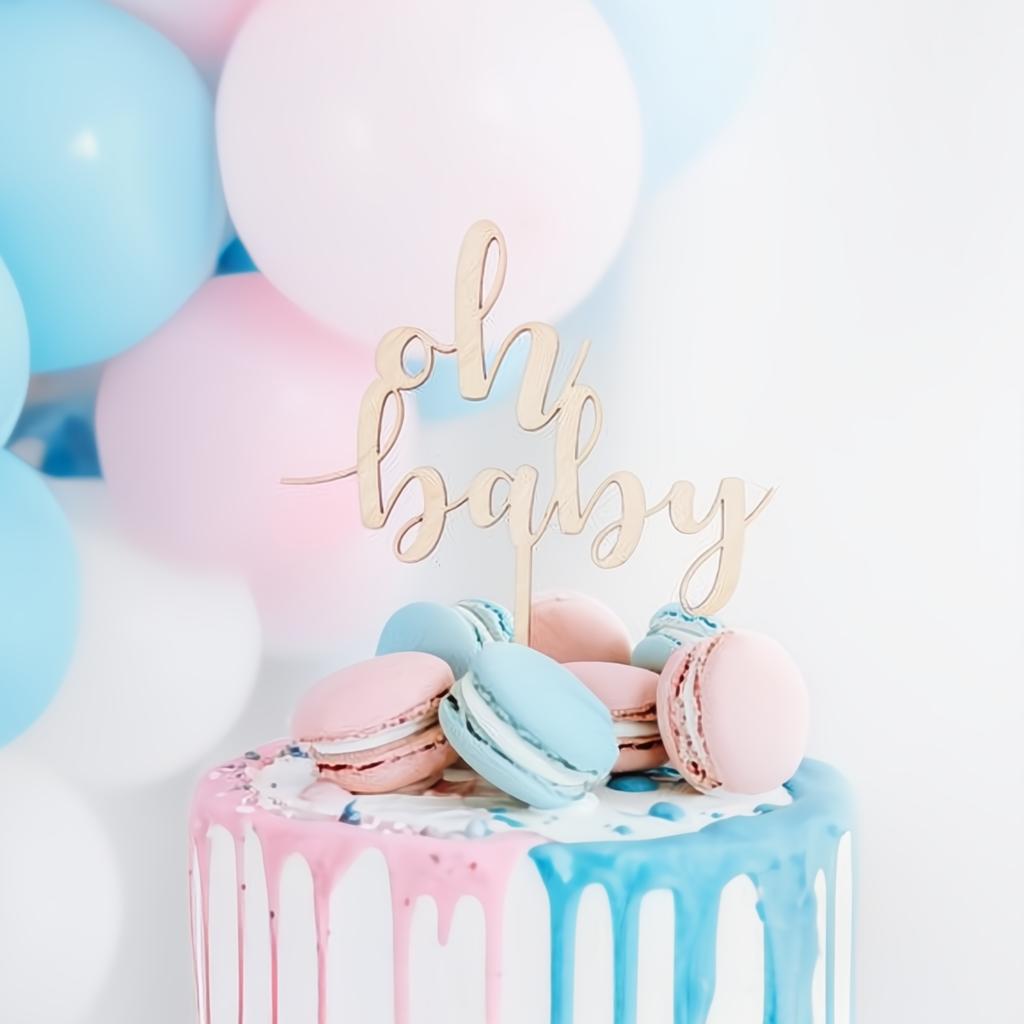Caketopper Oh Baby, 17cm PartyDeco 3