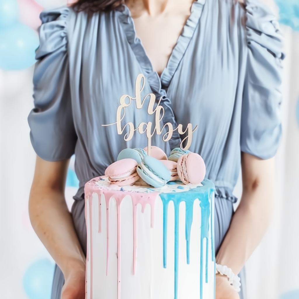 Caketopper Oh Baby, 17cm PartyDeco 4