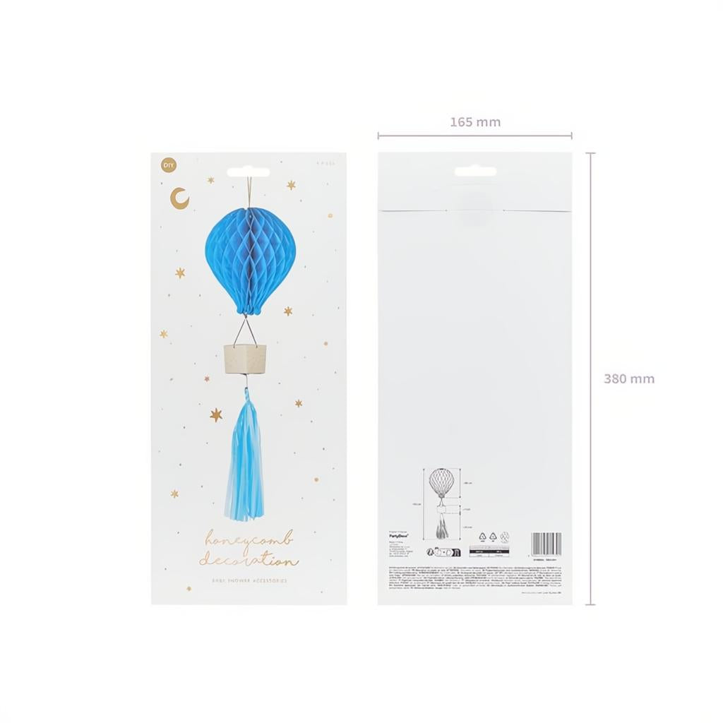 Dekoration aus Seidenpapier Ballon, blau PartyDeco 4
