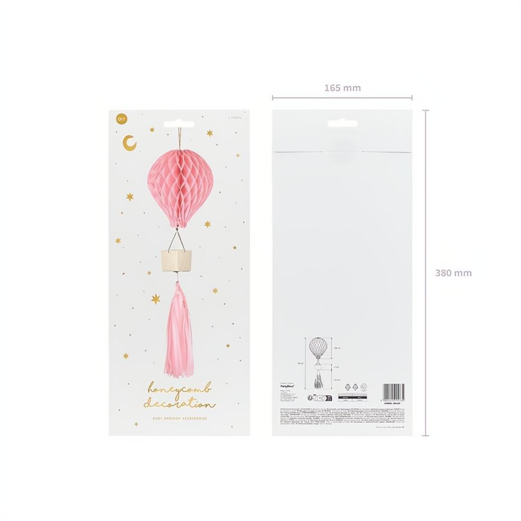 Dekoration aus Seidenpapier Ballon, rosa PartyDeco 3