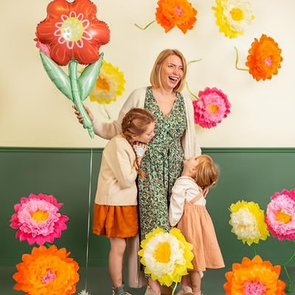 Dekoration aus Seidenpapier Blumen, 35 cm PartyDeco 2