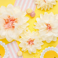 Dekoration aus Seidenpapier Blumen, cremefarben, 30-20 cm PartyDeco 5