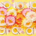 Dekoration aus Seidenpapier Blumen, cremefarben, 30-20 cm PartyDeco 7