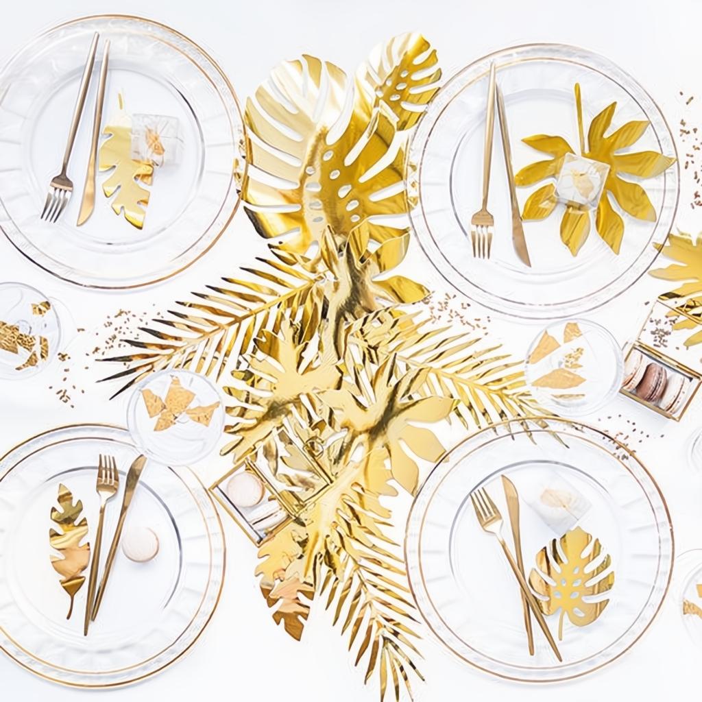 Dekorationen Aloha - tropische Blätter, gold PartyDeco 3