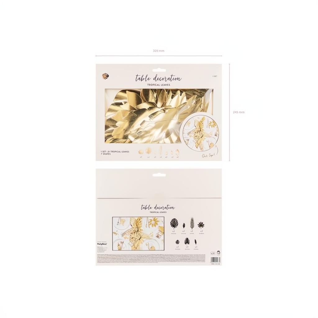 Dekorationen Aloha - tropische Blätter, gold PartyDeco 4