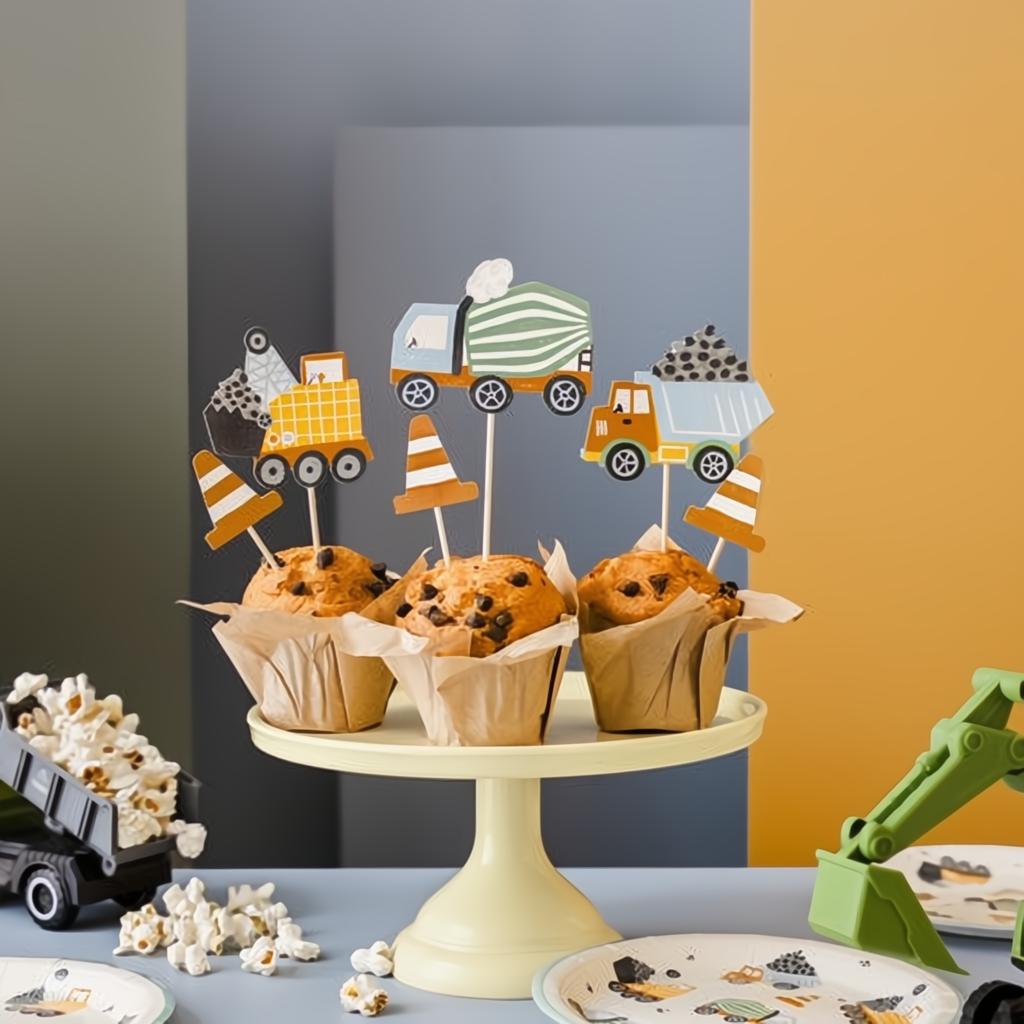 Dekorationen für Muffins - Baufahrzeuge, 4- 7 cm PartyDeco 2