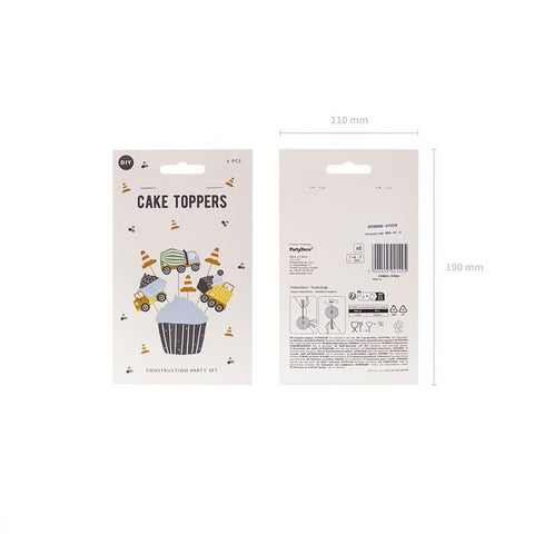 Dekorationen für Muffins - Baufahrzeuge, 4- 7 cm PartyDeco 5
