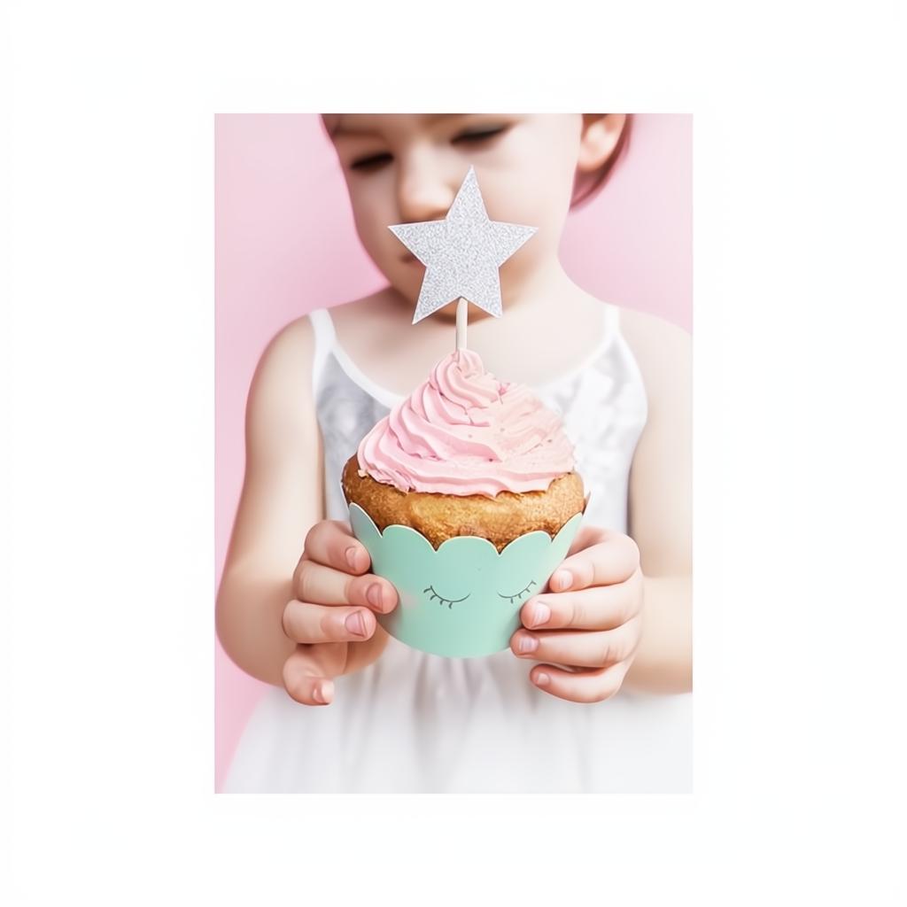 Dekorationen für Muffins Einhorn - Sterne PartyDeco 2