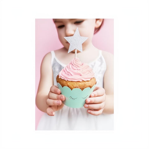 Dekorationen für Muffins Einhorn - Sterne PartyDeco 2