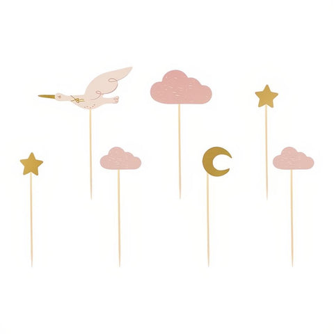 Dekorationen für Muffins - Storch, 11-13.5cm PartyDeco 1