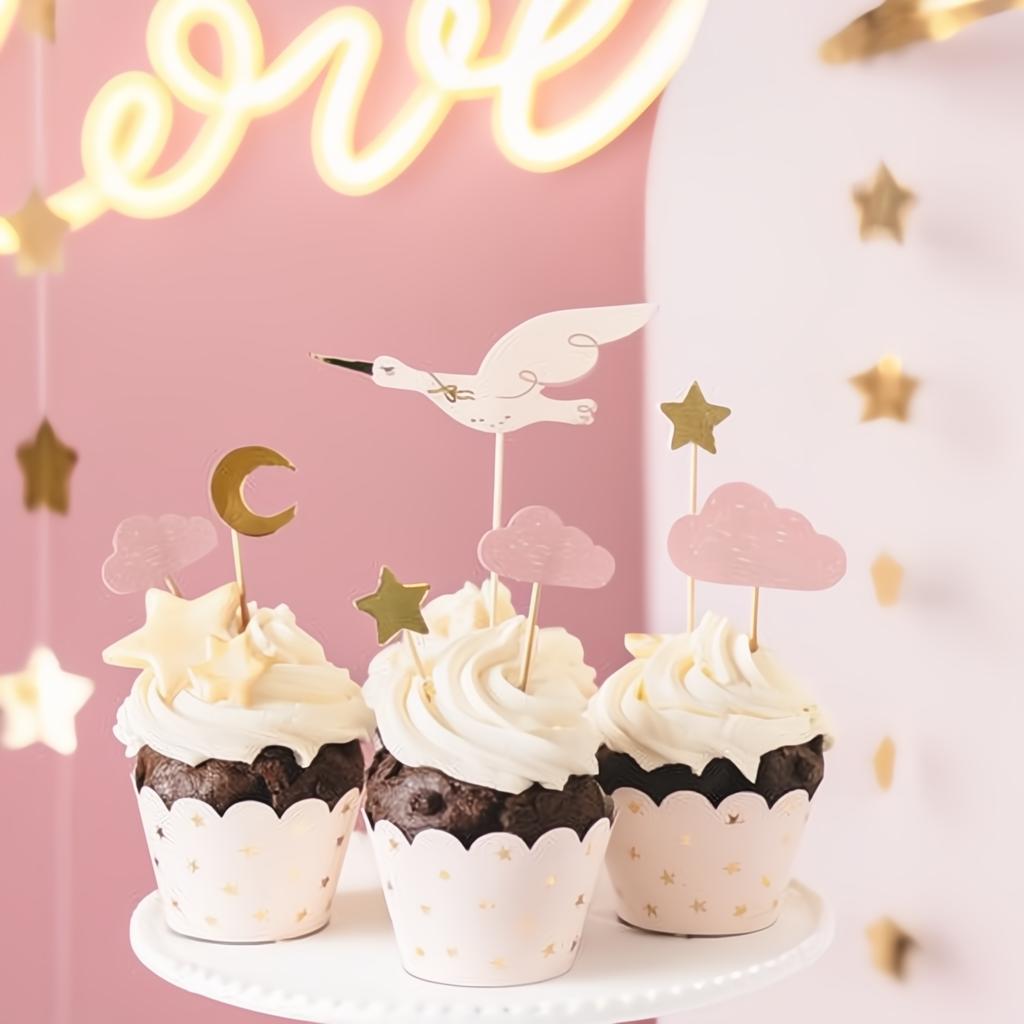 Dekorationen für Muffins - Storch, 11-13.5cm PartyDeco 2