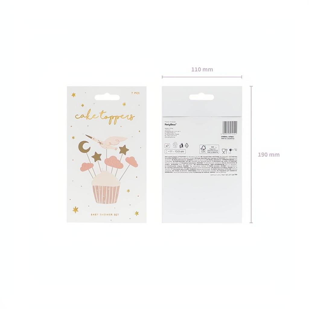 Dekorationen für Muffins - Storch, 11-13.5cm PartyDeco 3