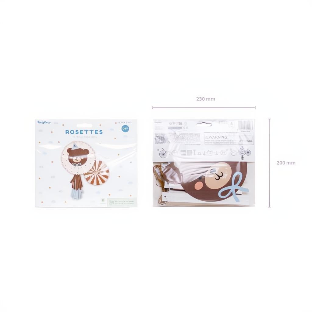 Dekorative Rosetten Bär, Set, 30-35 cm PartyDeco 4