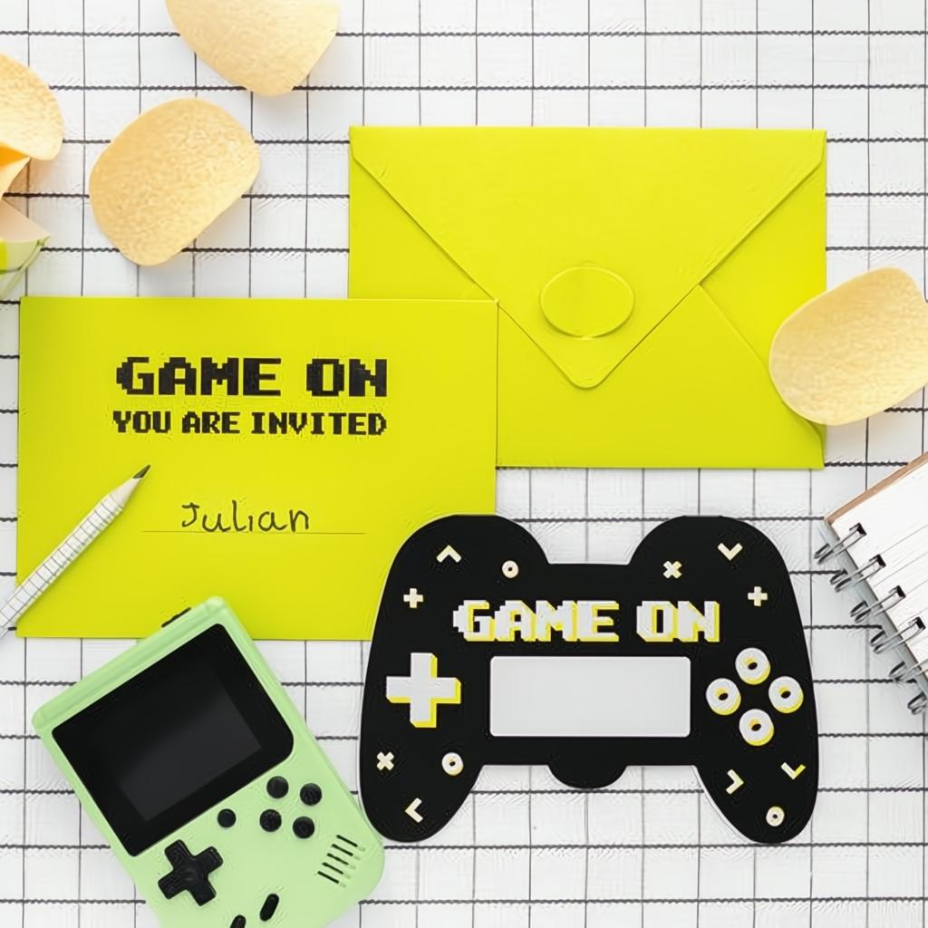 Einladungen Gamepad, Farbenmix PartyDeco 4